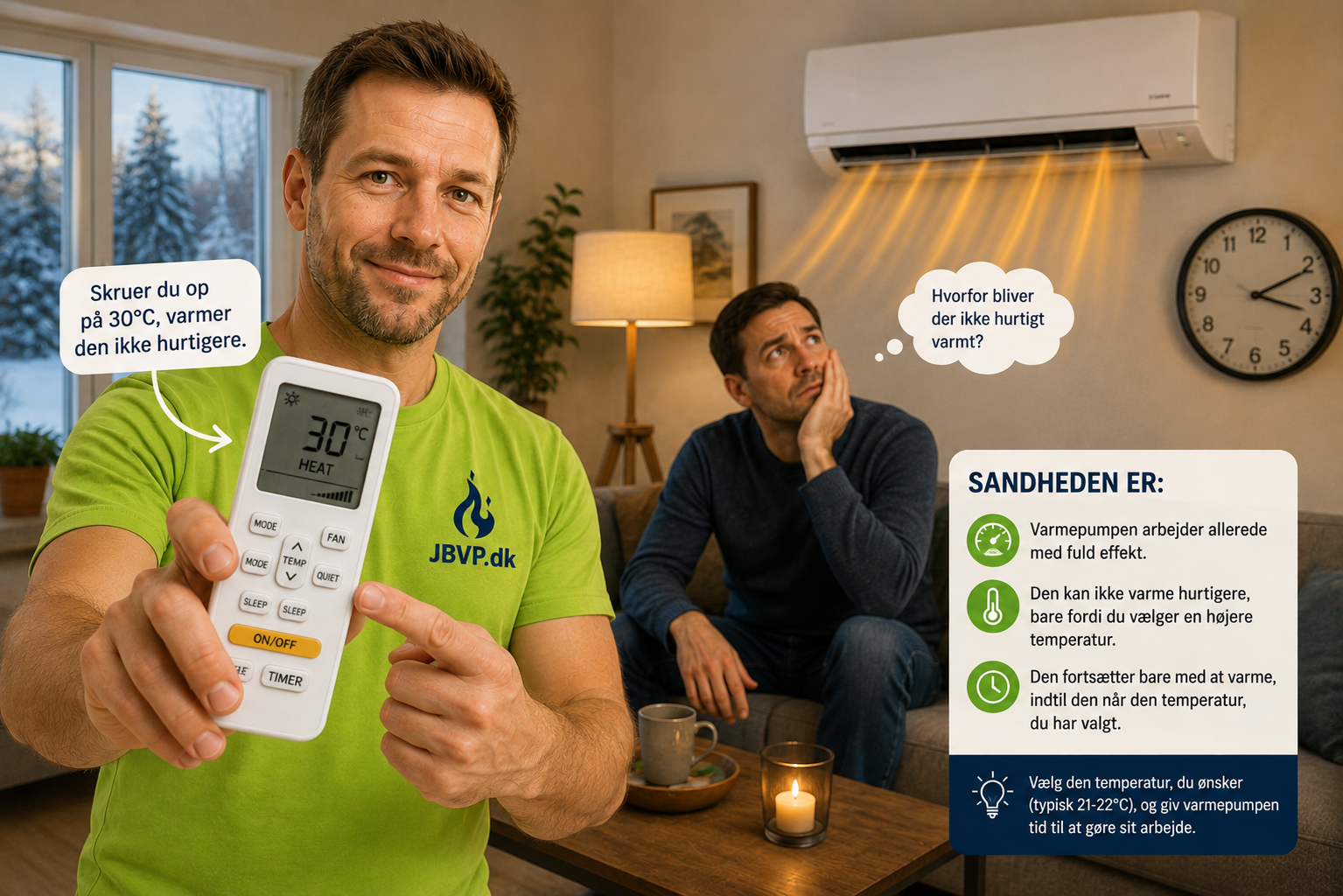 Hvorfor varmer varmepumpen ikke hurtigere?